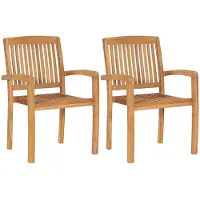 vidaXL Tuinstoelen stapelbaar 2 st massief teakhout