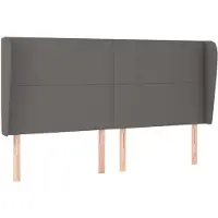 vidaXL Hoofdbord met randen 183x23x118/128 cm kunstleer grijs