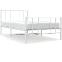 vidaXL Bedframe met hoofd- en voeteneinde metaal wit 80x200 cm