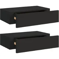 vidaXL Wandschappen 2 st met lade 40x23,5x10 cm MDF zwart