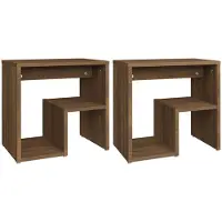 vidaXL Nachtkastjes 2 st 40x30x40 cm bewerkt hout bruin eikenkleur