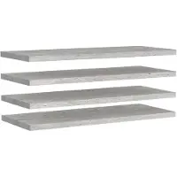 vidaXL Wandschappen zwevend 4 st 90x23,5x3,8 cm MDF betongrijs