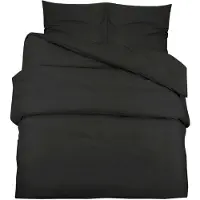 vidaXL Dekbedovertrekset lichtgewicht 135x200 cm microvezel zwart