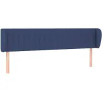 vidaXL Hoofdbord met randen 183x23x78/88 cm stof blauw