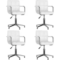 vidaXL Eetkamerstoelen draaibaar 4 st kunstleer wit