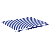 vidaXL Vervangingsdoek voor luifel 450x350 cm polyester blauw en wit