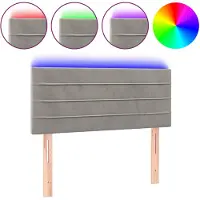 vidaXL Hoofdbord LED 90x5x78/88 cm fluweel lichtgrijs
