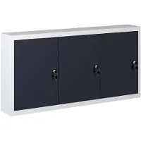vidaXL Gereedschapskast voor aan de wand metaal grijs en zwart