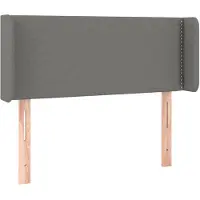 vidaXL Hoofdbord met randen 83x16x78/88 cm stof donkergrijs