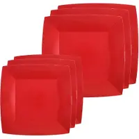 SANTEX Feestbordjes set - 40x stuks - rood - 18 cm en 23 cm - Feestbordjes
