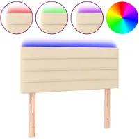 vidaXL Hoofdbord LED 100x5x78/88 cm stof crèmekleurig