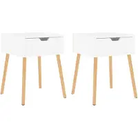 vidaXL Nachtkastjes 2 st 40x40x56 cm bewerkt hout hoogglans wit