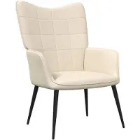vidaXL Relaxstoel stof crèmekleurig