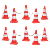 vidaXL Kegelset met ketting 10 m rood en wit