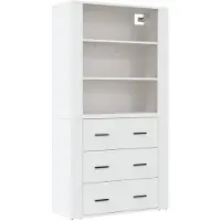 vidaXL Hoge kast bewerkt hout wit