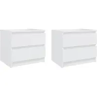 vidaXL Nachtkastjes 2 st 50x39x43,5 cm bewerkt hout wit
