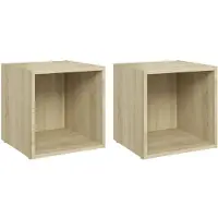 vidaXL Tv-meubelen 2 st 37x35x37 cm bewerkt hout sonoma eikenkleurig
