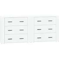 vidaXL Dressoirs 2 st bewerkt hout wit