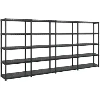 vidaXL Opbergrek 5-laags 366x45,7x185 cm kunststof zwart