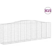 vidaXL Schanskorven 15 st gewelfd 400x50x120/140 cm ijzer