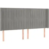 vidaXL Hoofdbord met randen 163x16x118/128 cm fluweel lichtgrijs