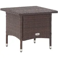 vidaXL Theetafel 50x50x47 cm poly rattan bruin