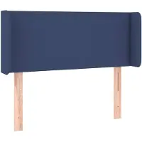vidaXL Hoofdbord met randen 83x16x78/88 cm stof blauw