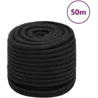 vidaXL Boottouw 16 mm 50 m polypropeen zwart