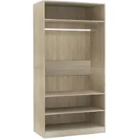 vidaXL Kledingkast 100x50x200 cm bewerkt hout sonoma eikenkleurig