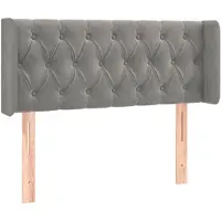 vidaXL Hoofdbord met randen 93x16x78/88 cm fluweel lichtgrijs