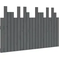 vidaXL Hoofdbord wandmontage 127,5x3x80 cm massief grenenhout grijs