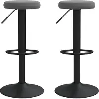 vidaXL Barkrukken, 2 stuks, donkergrijs, fluweel