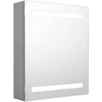 vidaXL Badkamerkast met spiegel en LED 50x14x60 cm betongrijs