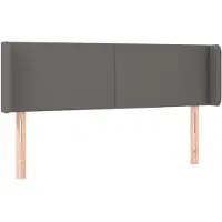 vidaXL Hoofdbord met randen 147x16x78/88 cm kunstleer grijs