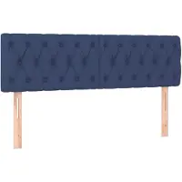 vidaXL Hoofdborden 160x7x78/88 cm stof blauw