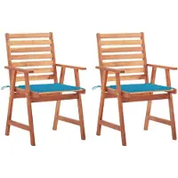 vidaXL Tuinstoelen, 2 stuks met kussens, massief acaciahout