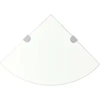 vidaXL Hoekschap met chromen dragers transparant 25x25 cm glas