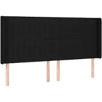 vidaXL Hoofdbord met randen 163x16x118/128 cm stof zwart