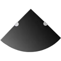 vidaXL Hoekschap met chromen dragers zwart 35x35 cm glas