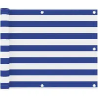 vidaXL Balkonscherm 75x600 cm oxford stof wit en blauw
