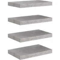vidaXL Wandschappen 4 st zwevend 40x23,5x3,8 cm MDF betongrijs