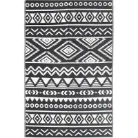 vidaXL Buitenkleed ARAKIL 190x290 cm polypropeen zwart