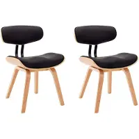 vidaXL Eetkamerstoelen 2 st gebogen hout en kunstleer