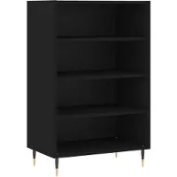 vidaXL Hoge kast 57x35x90 cm bewerkt hout zwart