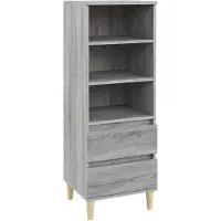 vidaXL Hoge kast 40x36x110 cm bewerkt hout grijs sonoma
