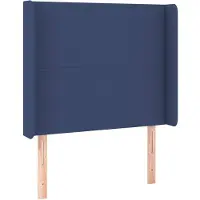 vidaXL Hoofdbord met randen 103x16x118/128 cm stof blauw