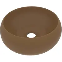 vidaXL Wastafel rond 40x15 cm keramiek matcrème