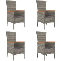 vidaXL Tuinstoelen 4 st met kussens poly rattan grijs
