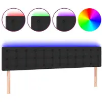 vidaXL Hoofdbord LED 160x5x78/88 cm kunstleer zwart