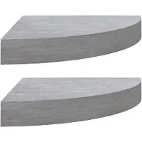 vidaXL Hoekwandschappen 2 st 25x25x3,8 cm MDF betongrijs